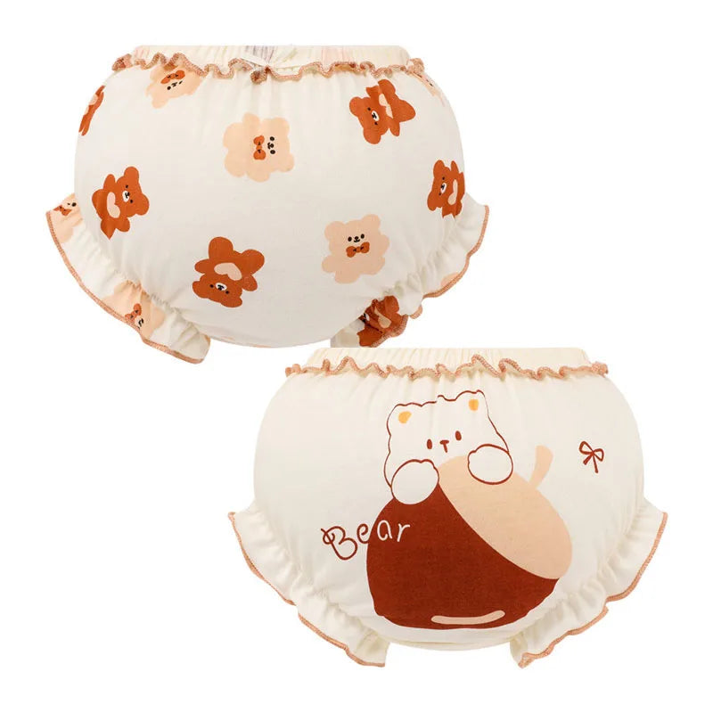 2 Piece/Lot Summer Baby 100% Cotton Shorts Kids Girl Infant Kawaii Cute Cartoon Panties PP Pants 6-24 Months Children Underpants