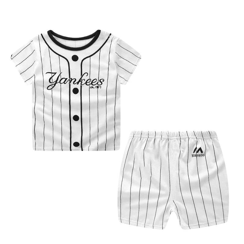 2024 Summer Boys Girls Clothes Set T-shirt+pants 2pcs Children's Clothing Fashion Pink Baby OutSet Newborn Baby Suit