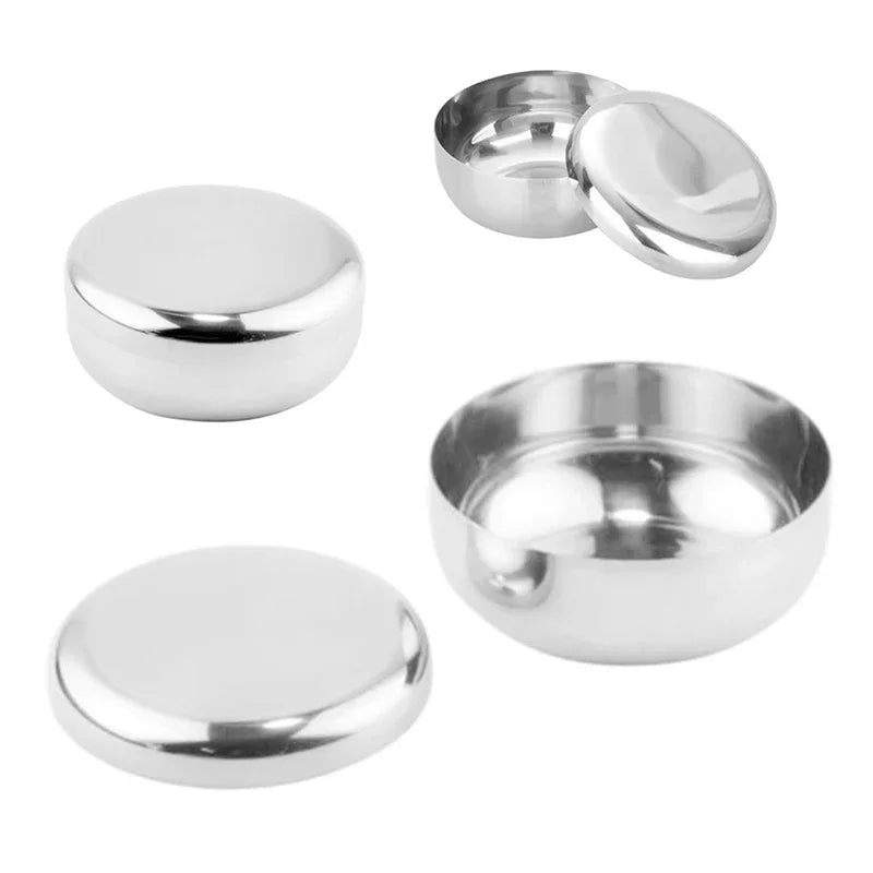 8.5/10.5/12cm Korean Stainless-Steel Rice Bowl Dish Korea Warm Bowl Traditional Bowl With Lid Tableware Kitchen Accessory