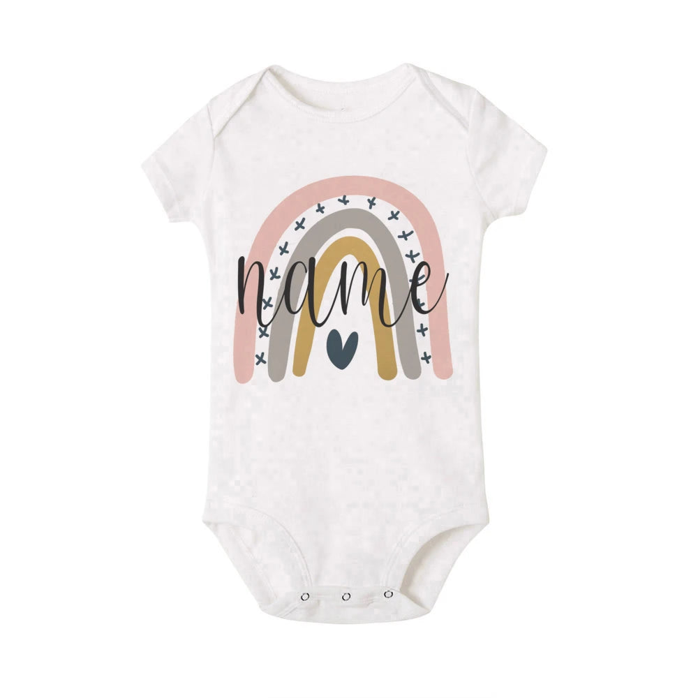 Personalized Baby Bodysuit Rainbow with Name Infant Jumpsuit Boys Girls Outfits Romper Custom Toddler Clothes Baby Shower Gift