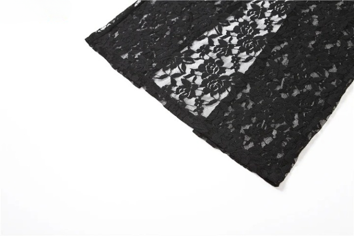 Women's Black Lace Long Dress, Sleeveless See-Through Dress, Sexy Flirty Nightclub Party Bodycon Dresses