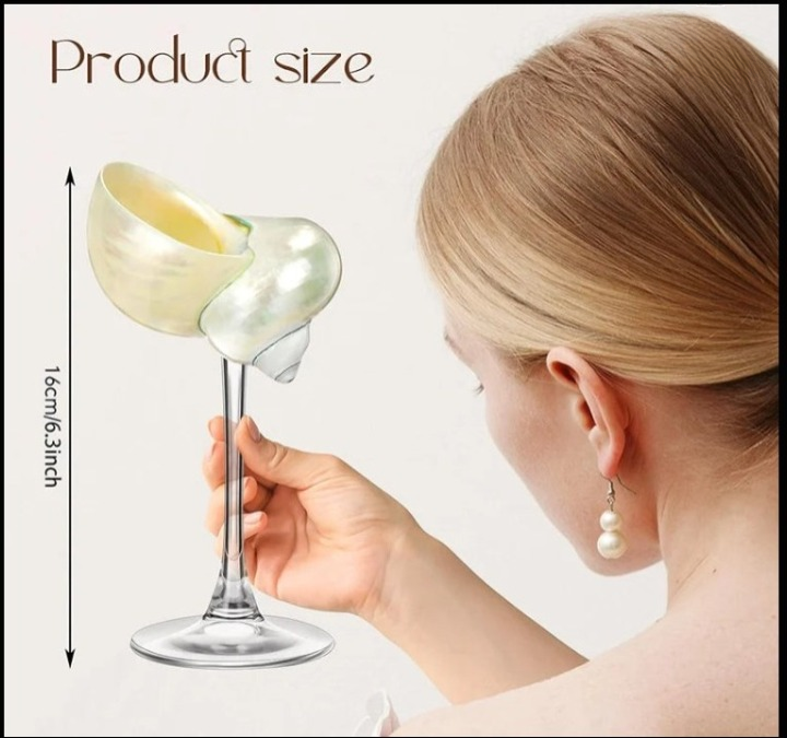 Natural Conch Shell Wine Glass Cup Handmade Wedding Glasses Martini Glasses Goblet Cocktail Drinkware Drinking Stemware Gifts